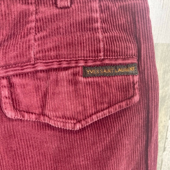 Yves Saint Laurent Sportswear Vintage Corduroy Pants Mens 29 Burgundy Maroon - Picture 7 of 11